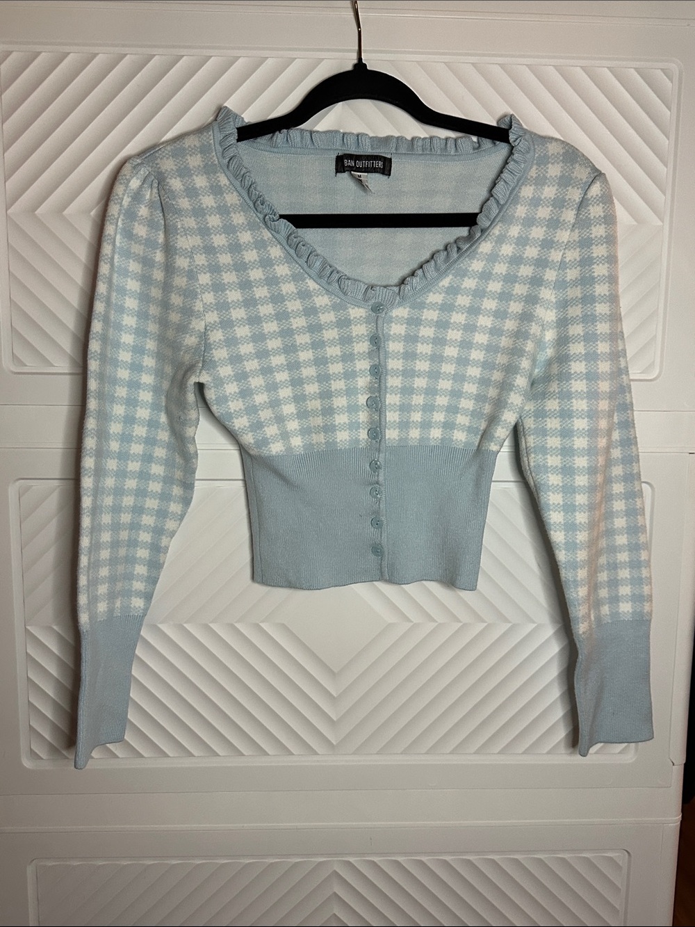 Urban Outfitters Light Blue Knit Top with Branded Neck Tag